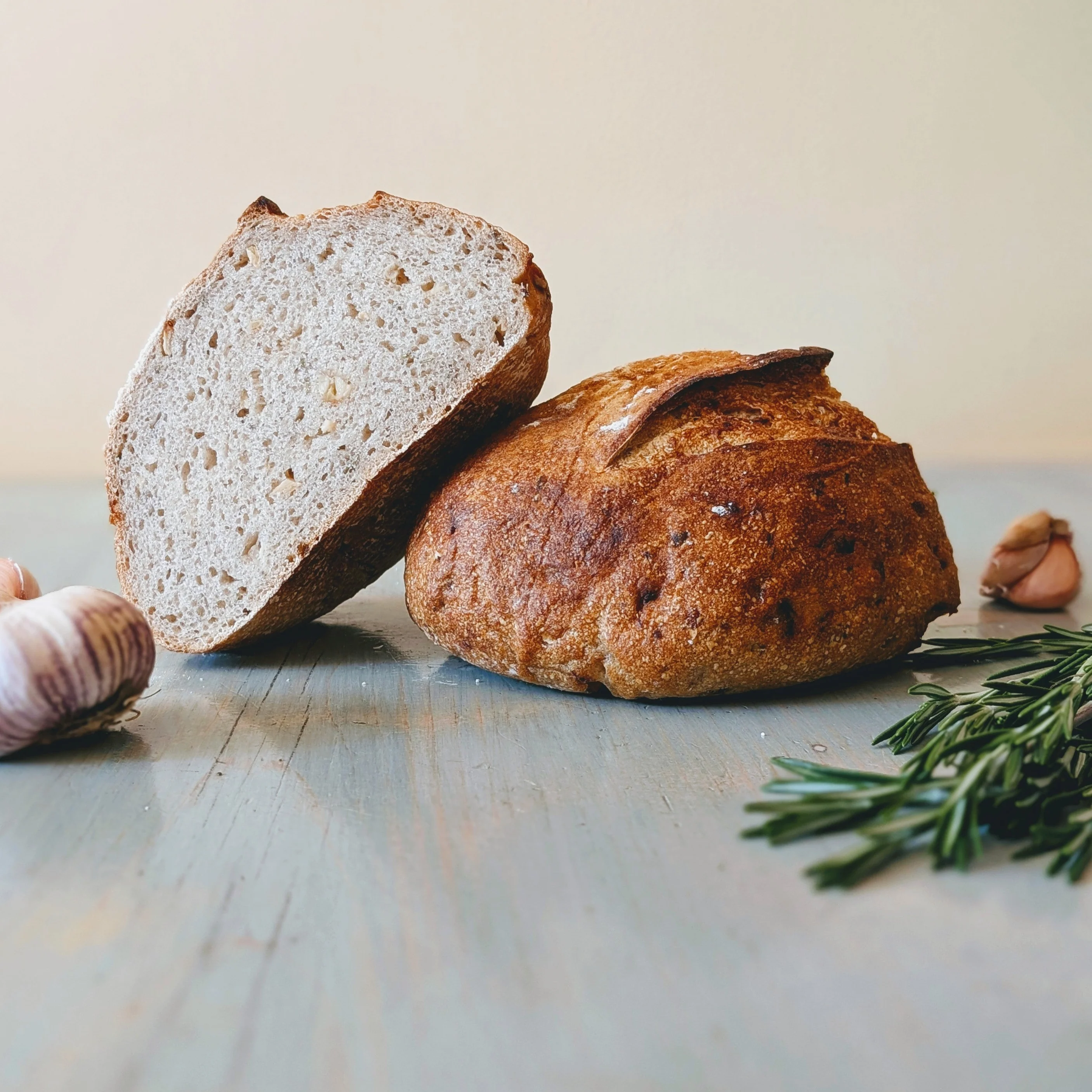 Gluten-Free Sourdough Rosemary-Garlic Loaf