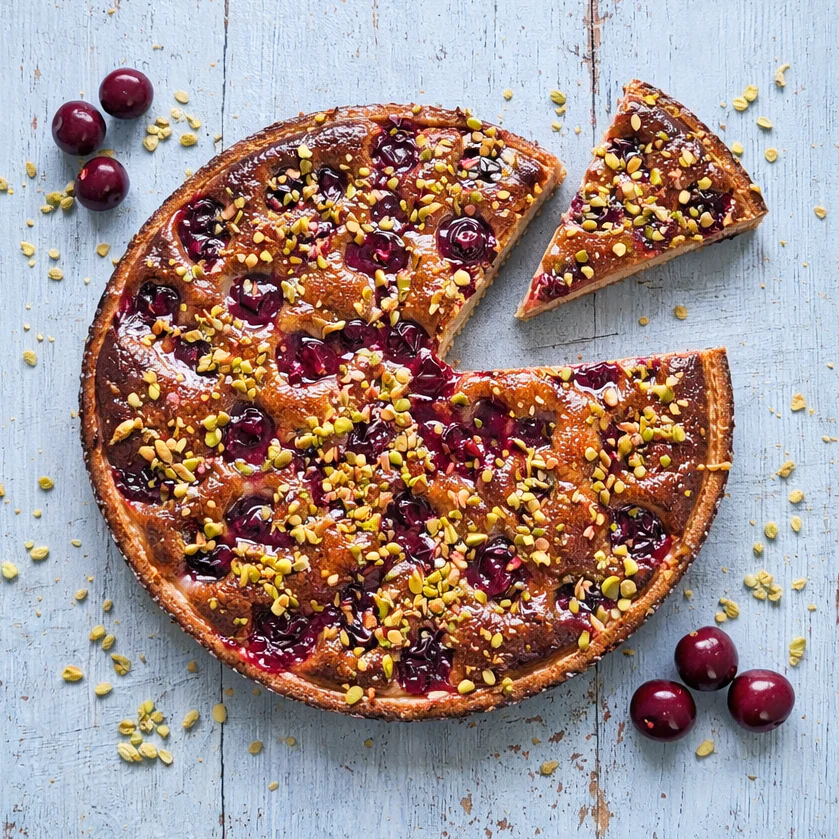 Morello Cherry Pistachio French Tart